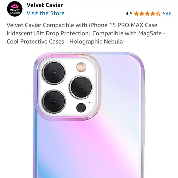 Velvet caviar iridescent nebula iPhone 15 pro max mag safe case new in box - Picture 2 of 8